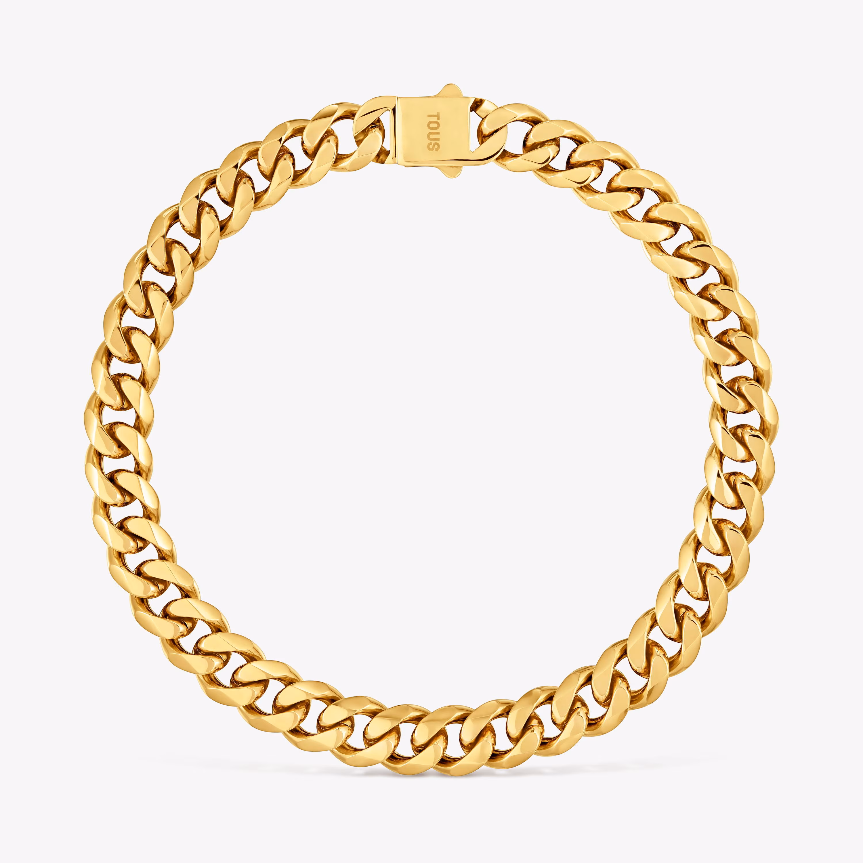 Collar cadena barbada de acero en color dorado TOUS Basics