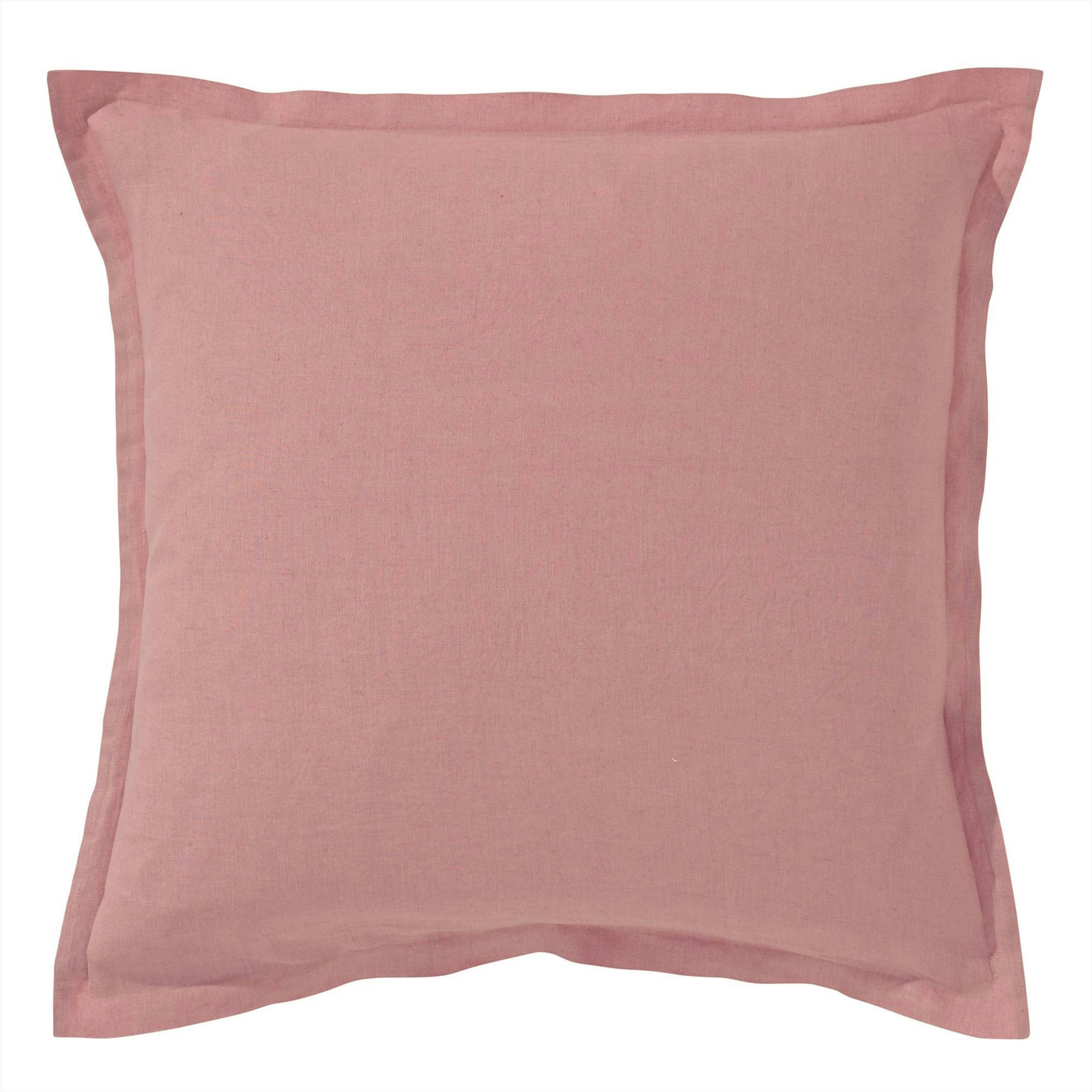 GAMME UNIE LIN PRÉLAVÉ - Taie volant 50x70 rose thé en lin