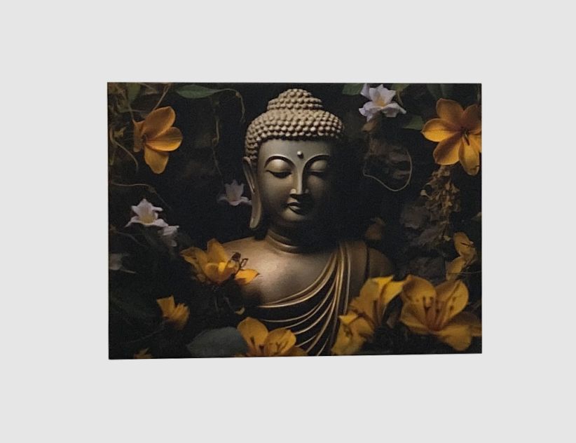 Bild Buddha-Statue mit Blumen