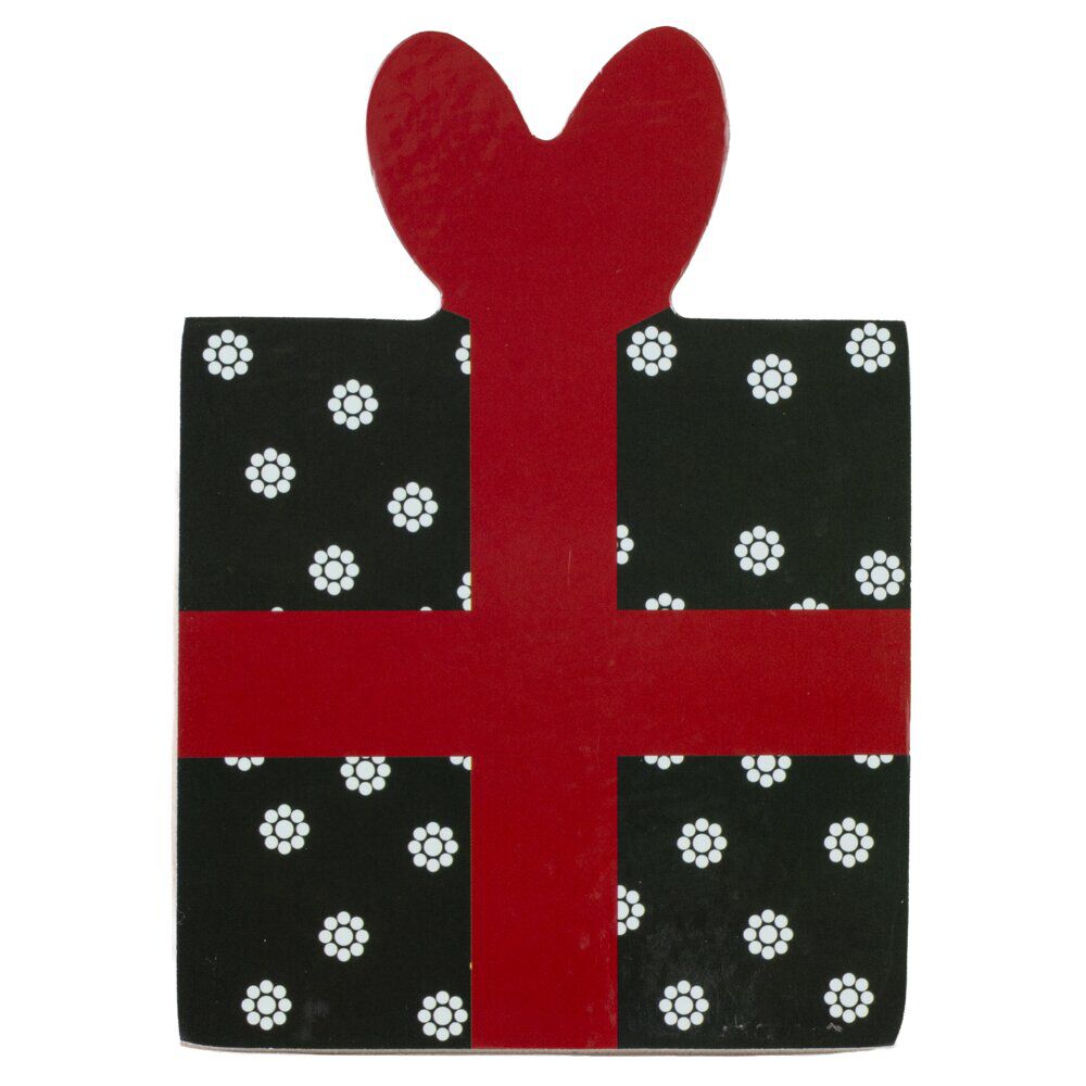 Dessous de verre X4 pcs motif cadeau de No&euml;l liège et papier L10X13Xép.0,2 cm