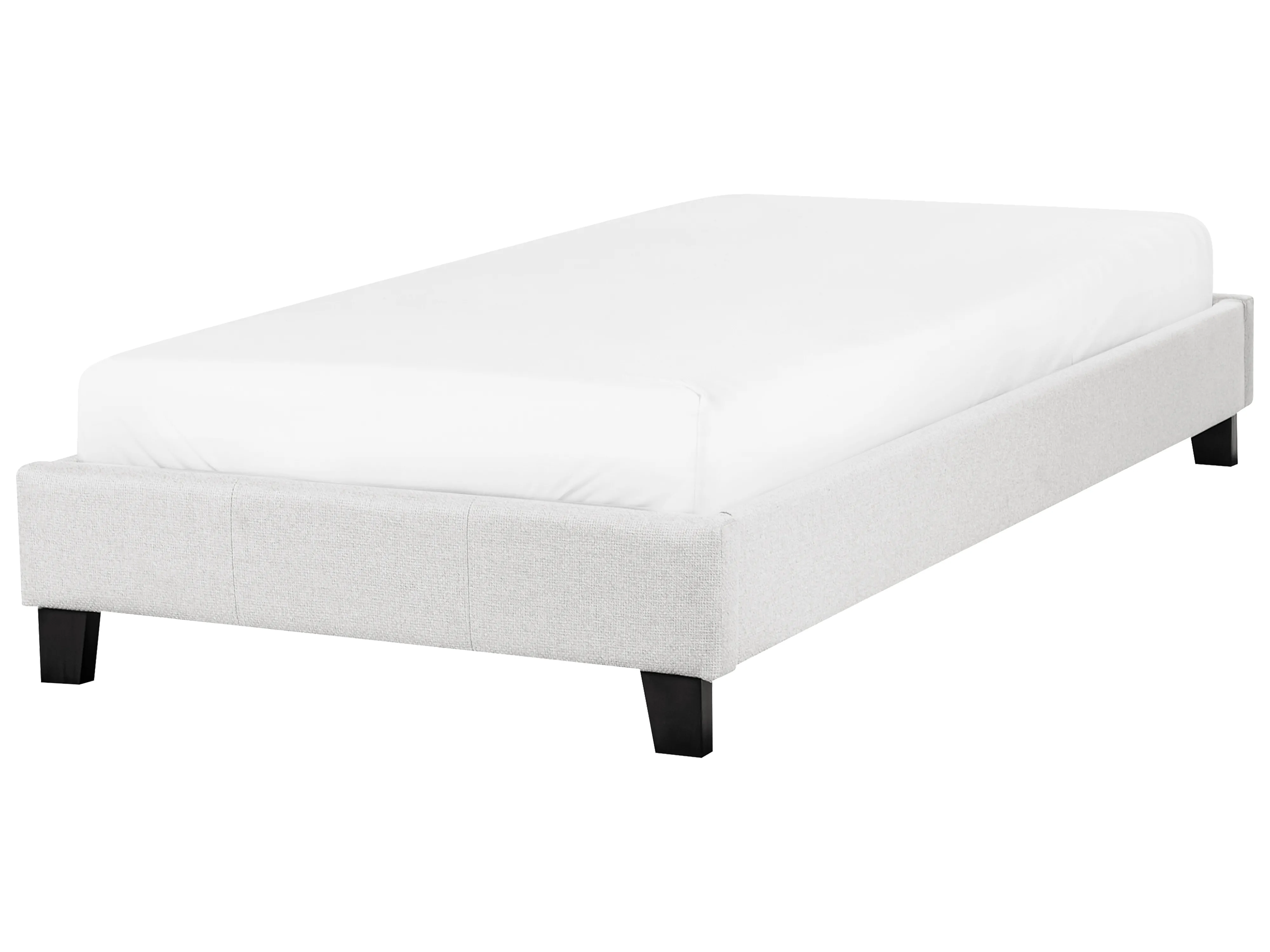 Bed without Headboard Fabric ROANNE 140 x 200 cm (EU Double) Light Grey