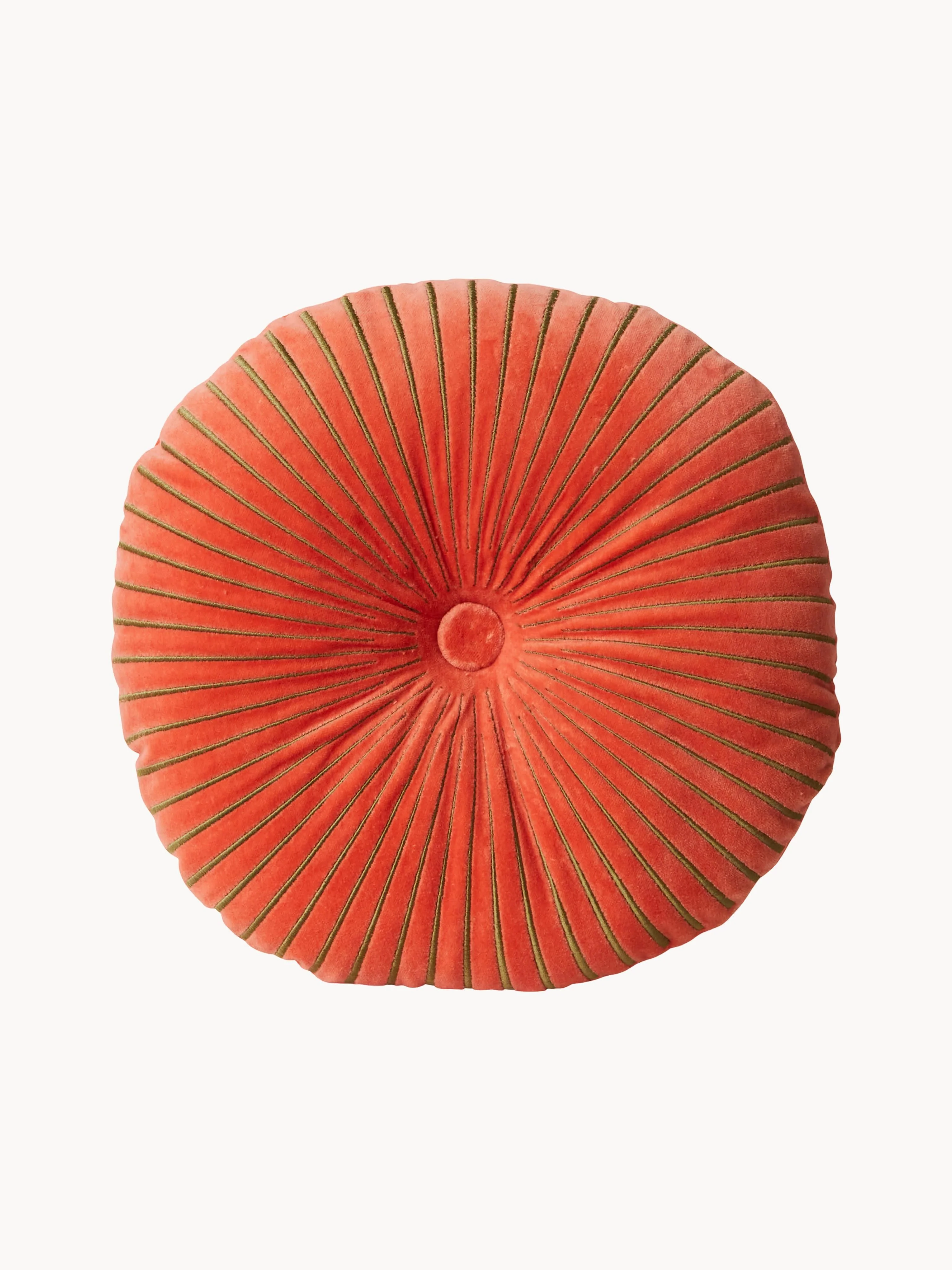 Rundes handgefertigtes Baumwoll-Kissen Ripple, Ø 50 cm