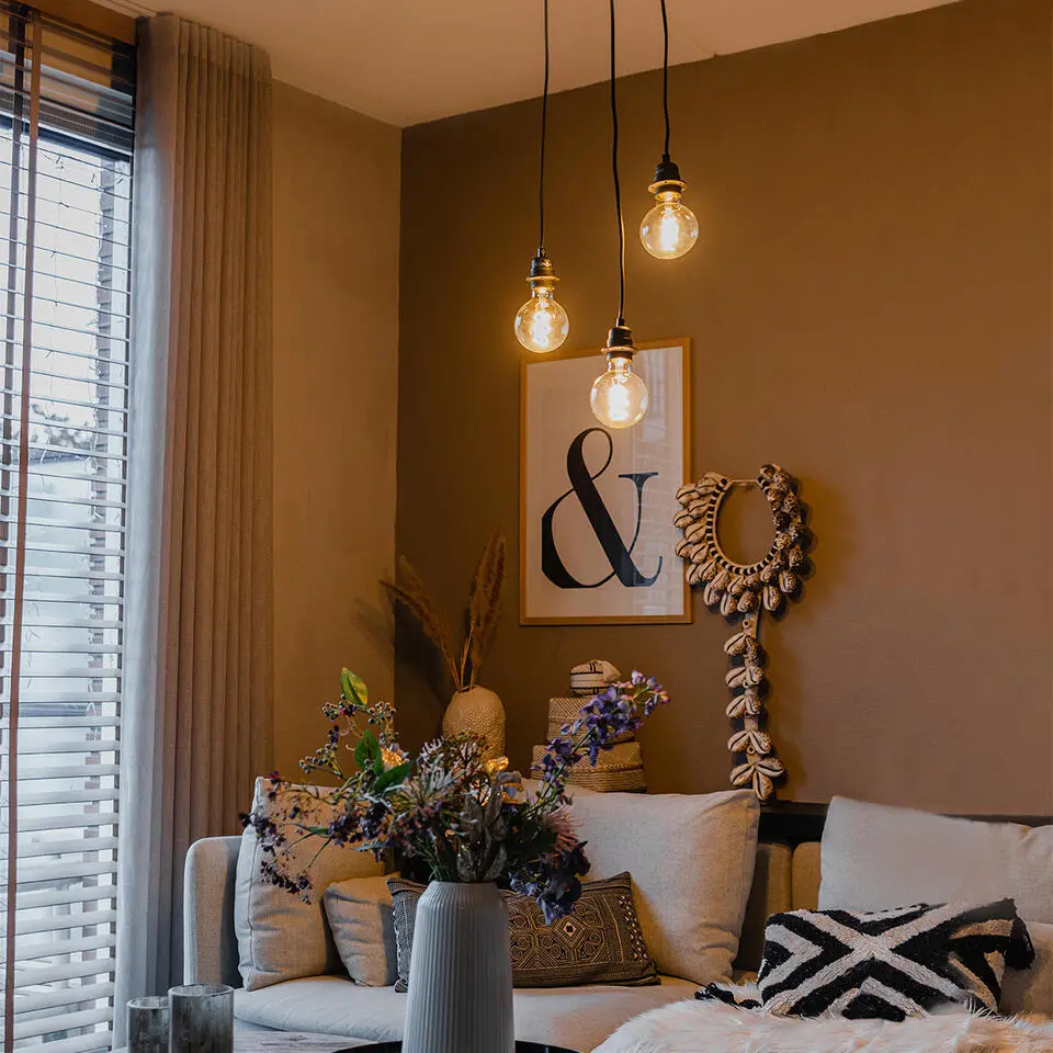 Qazqa hanglamp cava luxe zwart e27