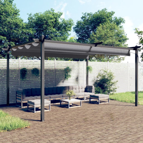 Zadaszenie ogrodowe Antracyt 4 x 3 x 2.2 m Tkanina vidaXL