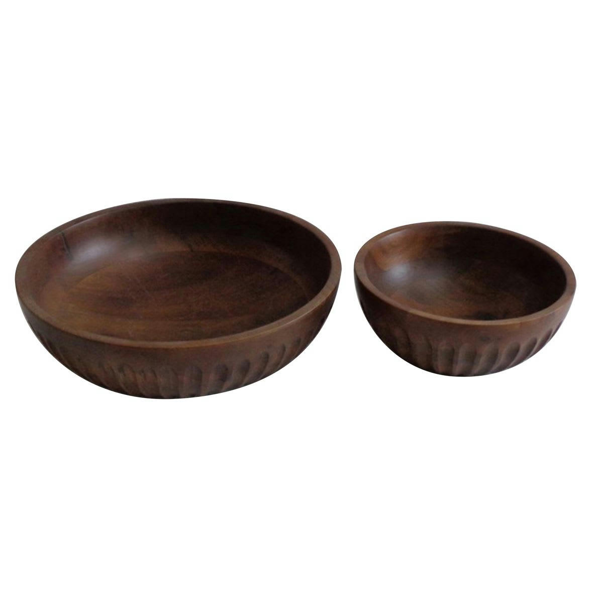 HILO - Bol décoratif en bois de manguier brun foncé D 30 cm