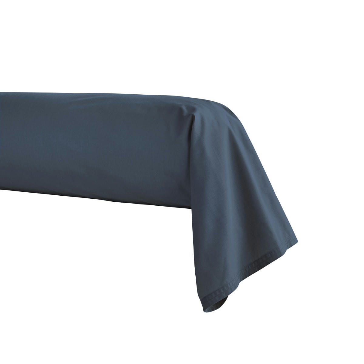 PREMIÈRE - Taie de traversin en percale de coton bleu nuit 43x190