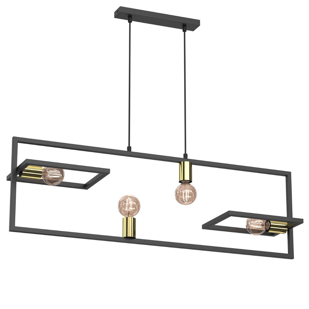 Lampa wisząca czarny mat-złoty połysk Belfort 4xE27x15W Luminex
