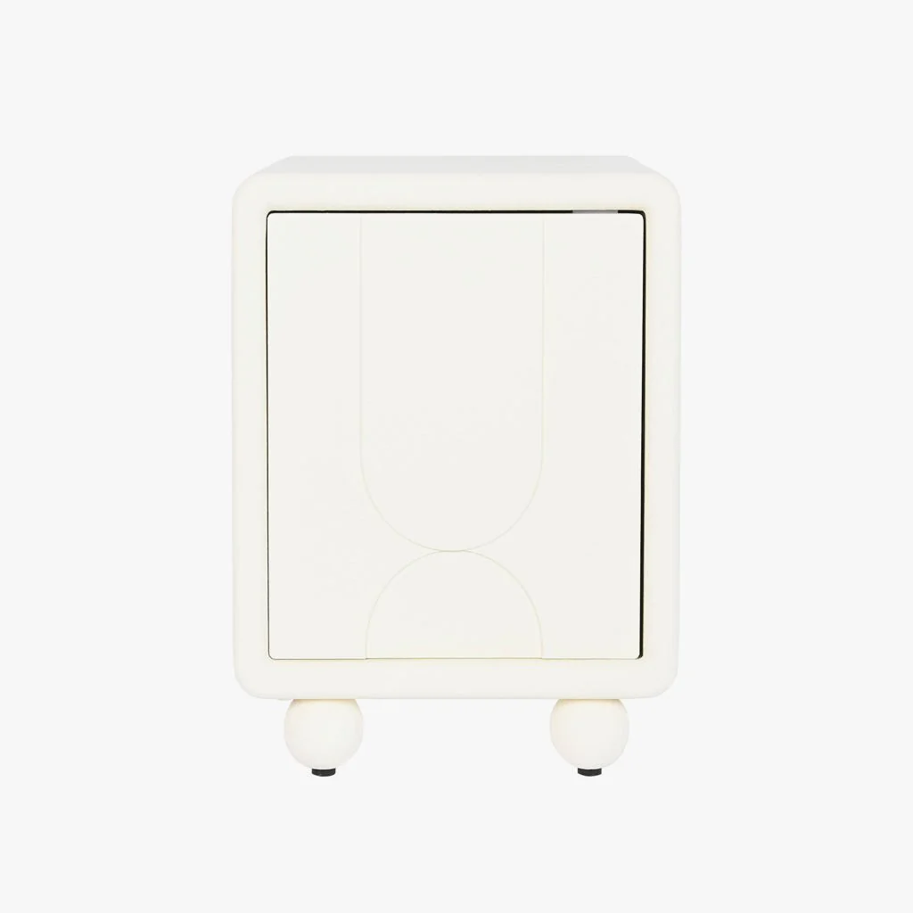 Mesa de Cabeceira Branca Uma Porta ZENA