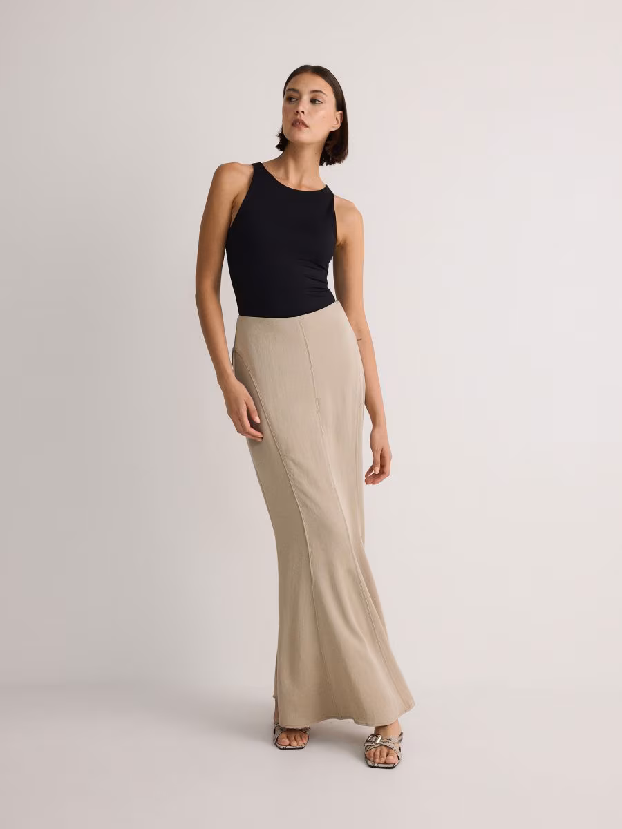 Lyocell Blend Maxi Skirt