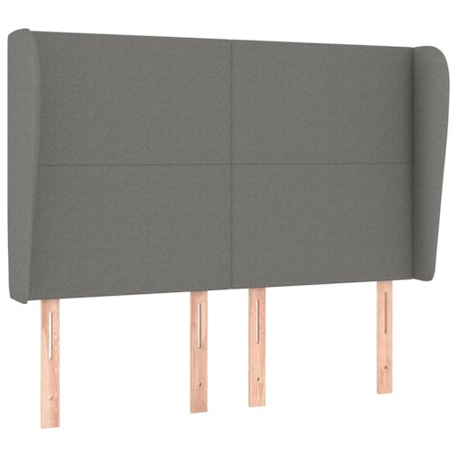 NNEVL Headboard with Ears Dark Grey 147x23x118/128 cm Fabric