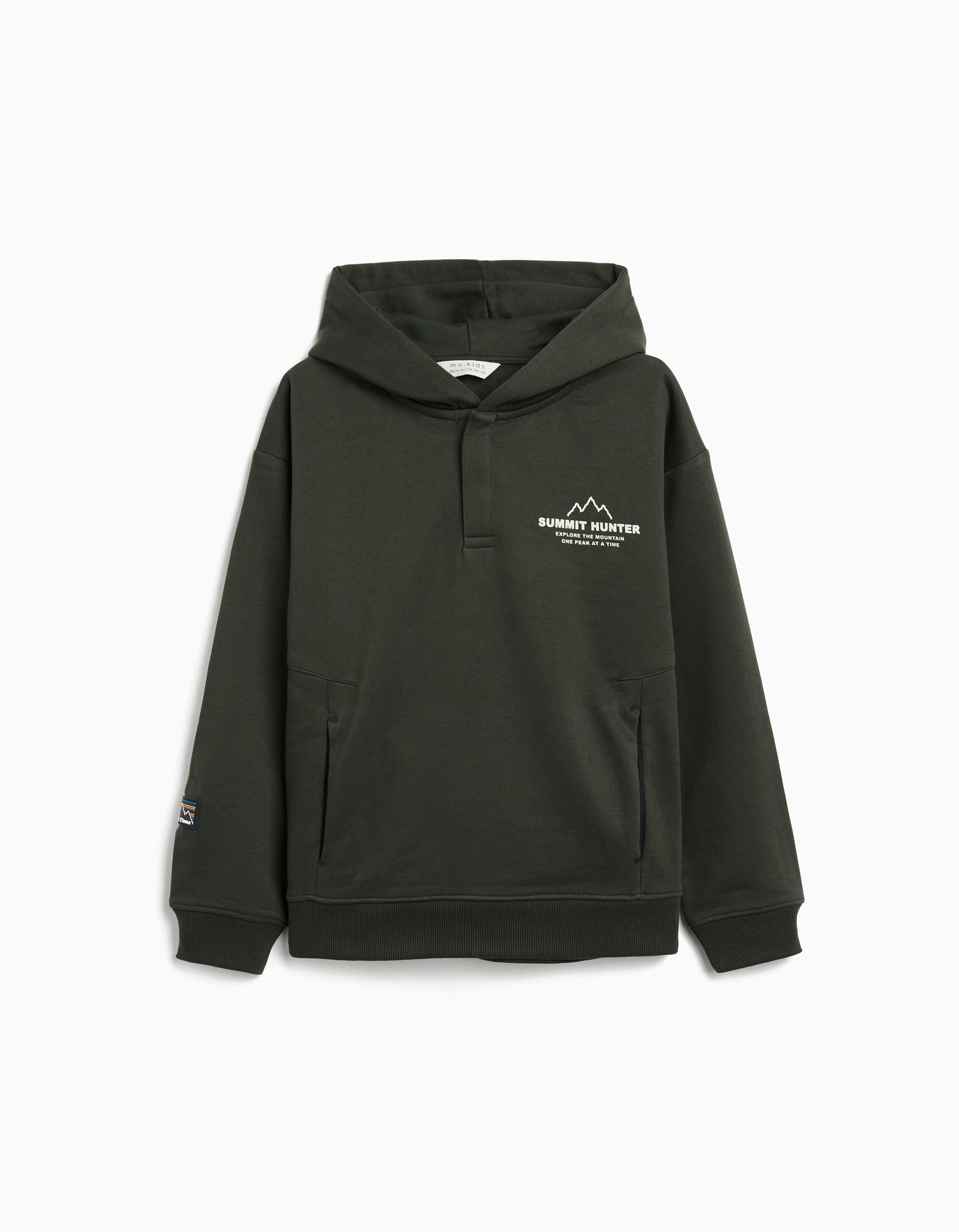 Sweatshirt com Capuz, Menino, Verde Escuro