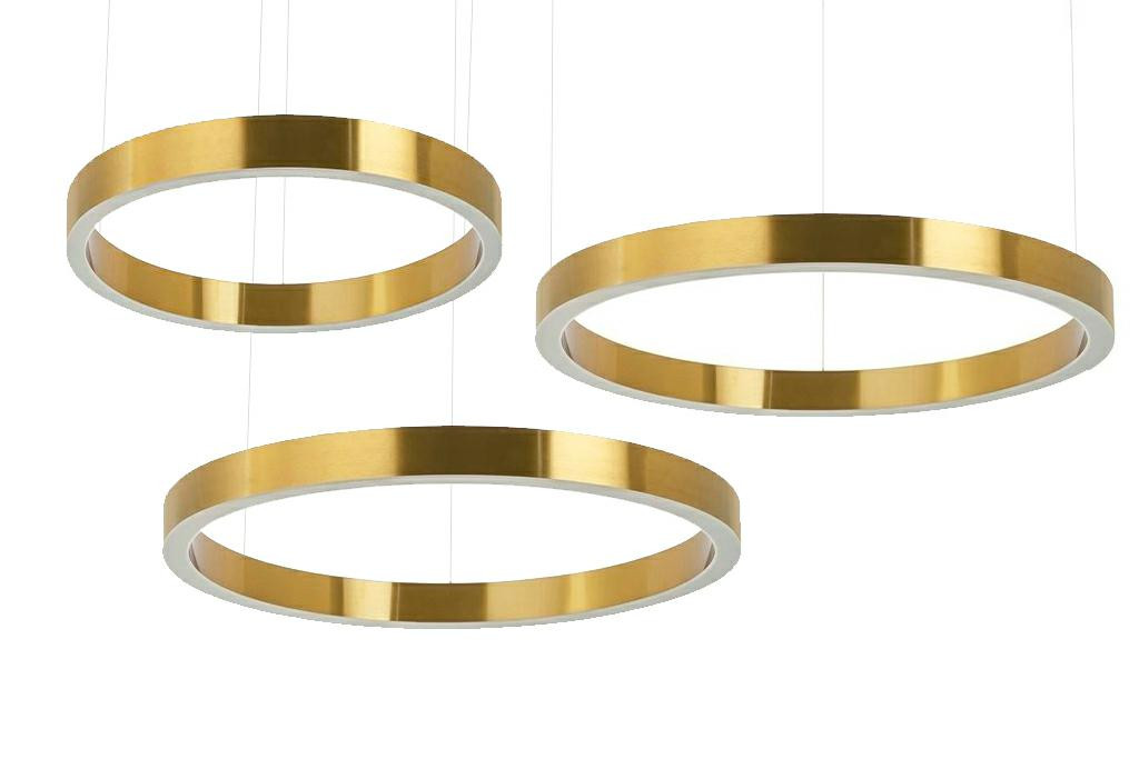 Lampa wisząca RING 60   80   80 złota na jednej podsufitce