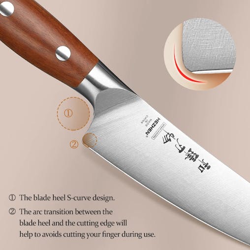 NNEOBA 5.3-Inch Steel Utility Knife &ndash; Precision Kitchen Knife Brown