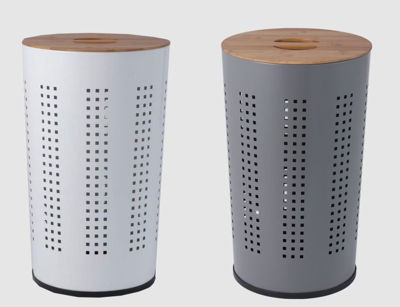 Wäschetonne mit Bambusdeckel H:60 cm