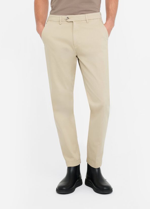 Pantaloni chino in raso con coulisse