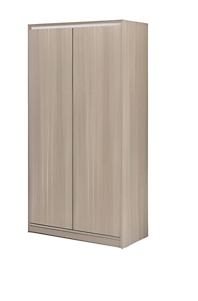 Armoire / placard de rangement de 2 portes coloris Chêne / Blanc - Longueur 77 x profondeur 39 x hauteur 147 cm