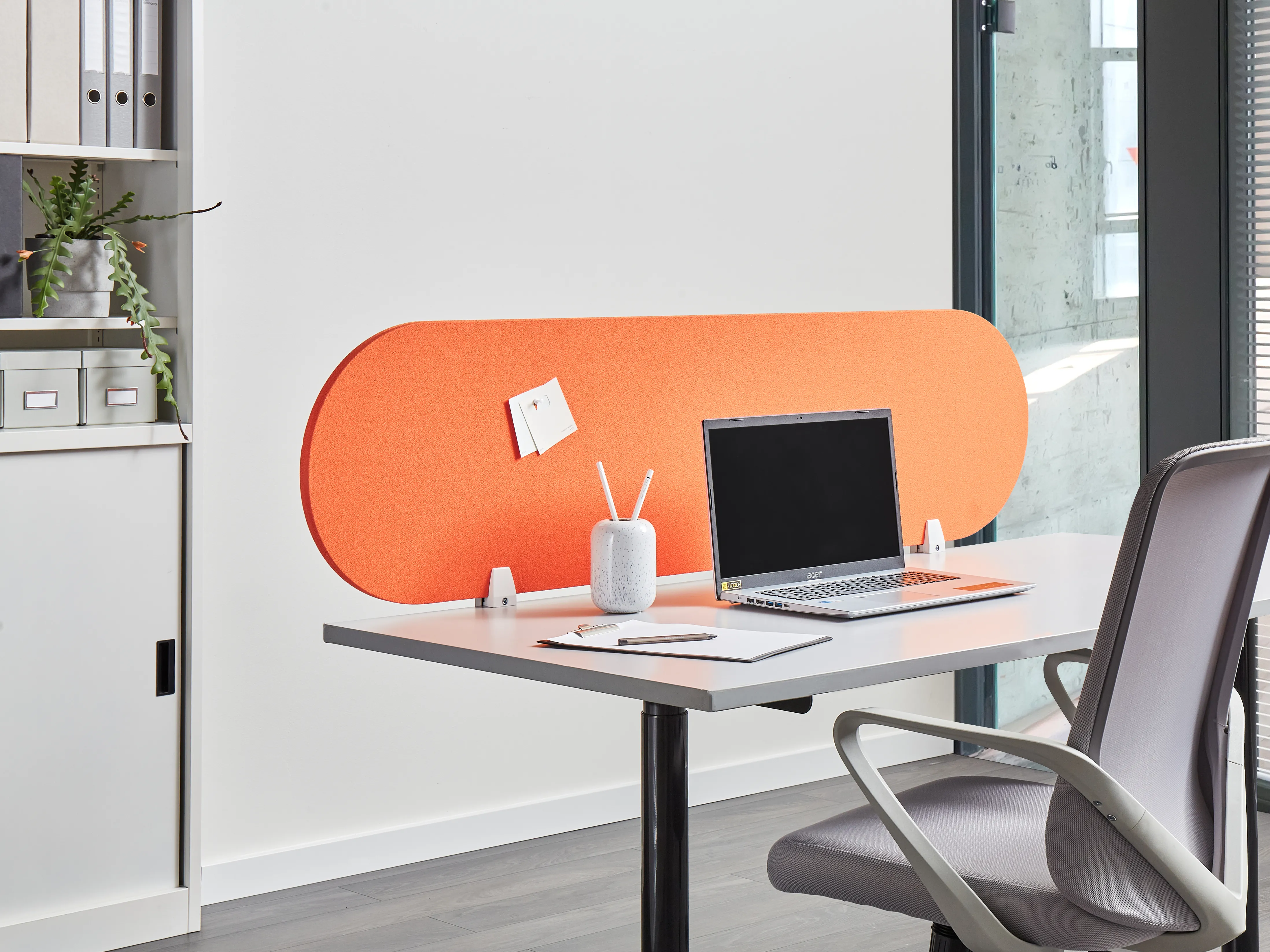 Desk Screen SPARKY 160 x 40 cm Orange