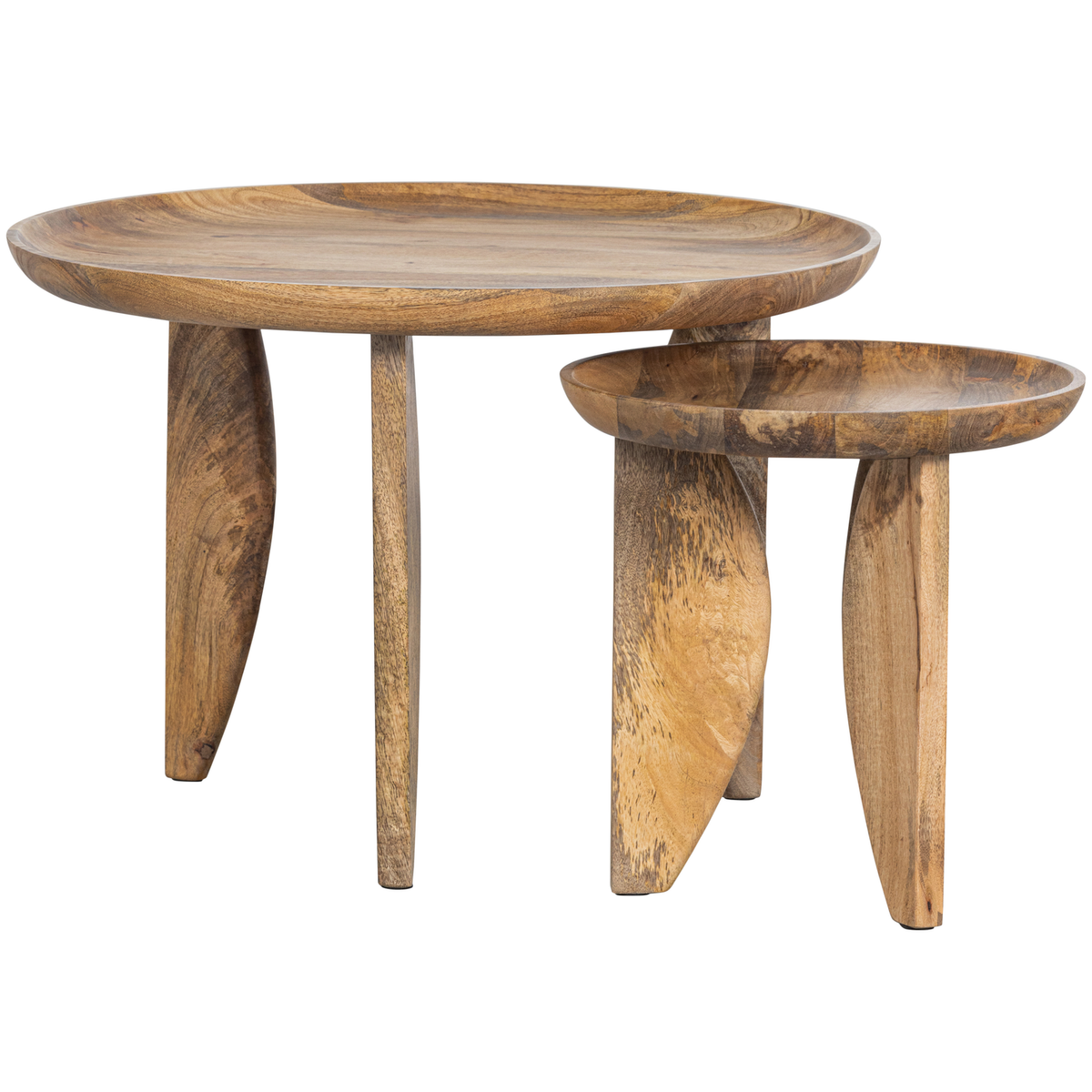 vtwonen bijzettafel High Heels - Mangohout - Naturel - Set van 2