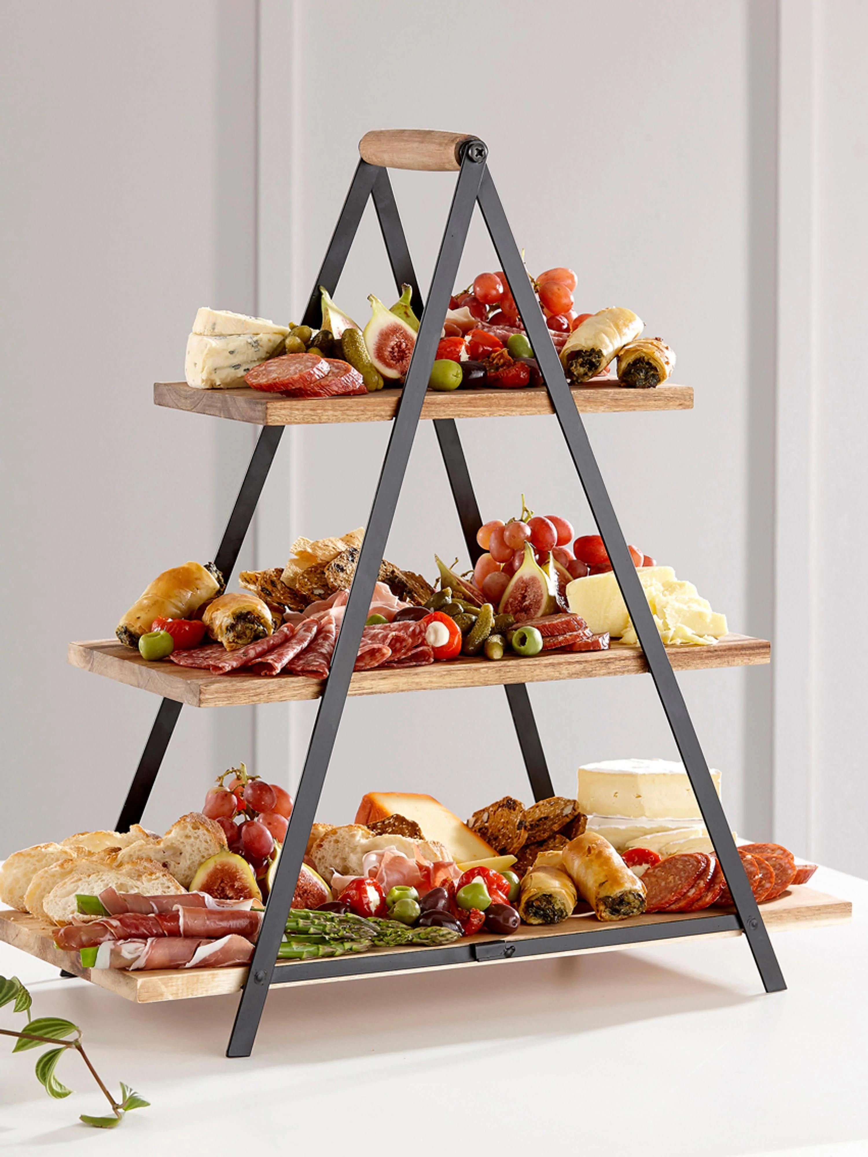 Servierständer Serve mit Platten aus Akazienholz
