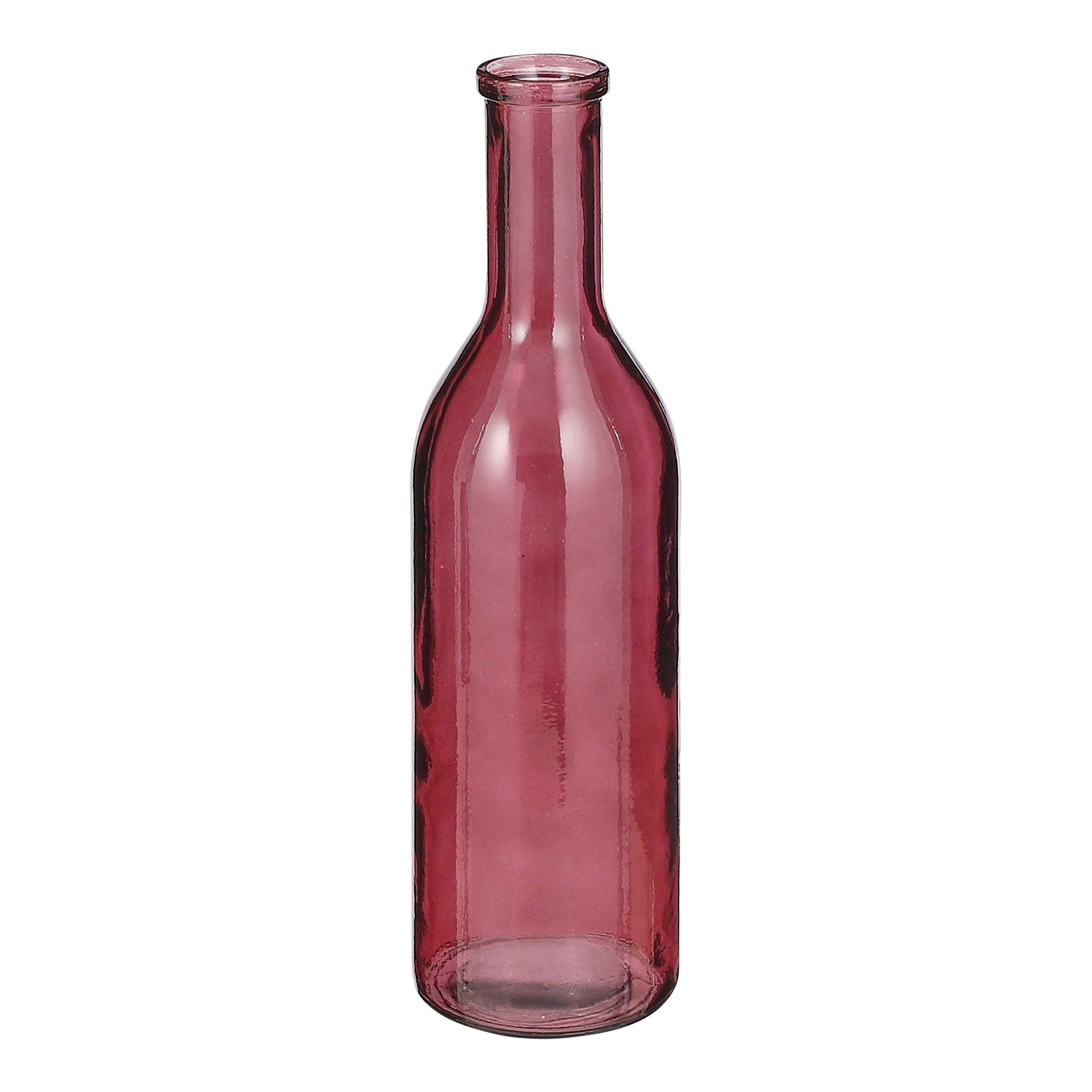 Mica Decorations Rioja Fles Vaas - H50 x Ø15 cm - Gerecycled Glas - Bordeaux
