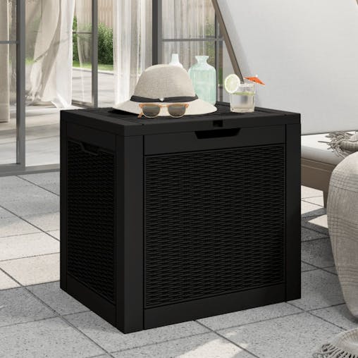 NNEVL Garden Storage Box Black 55.5x43x53 cm Polypropylene