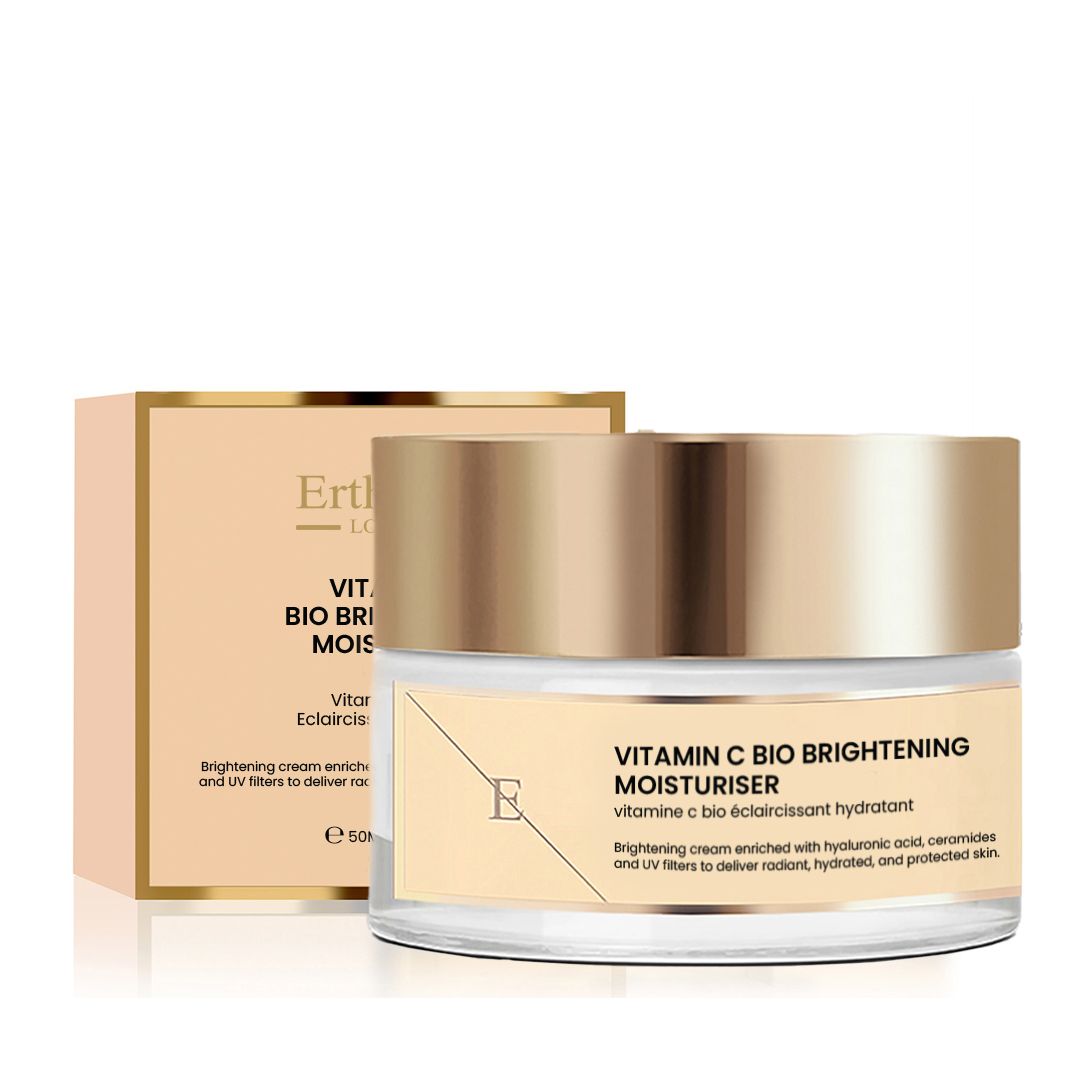 Erth Skin London Vitamin C Collagen Elixir Serum 60 ml  Vitamin C Bio Brightening Moisturizer 50ml SPF 30 Hyaluronic Acid Day Cream 50ml (MFG)