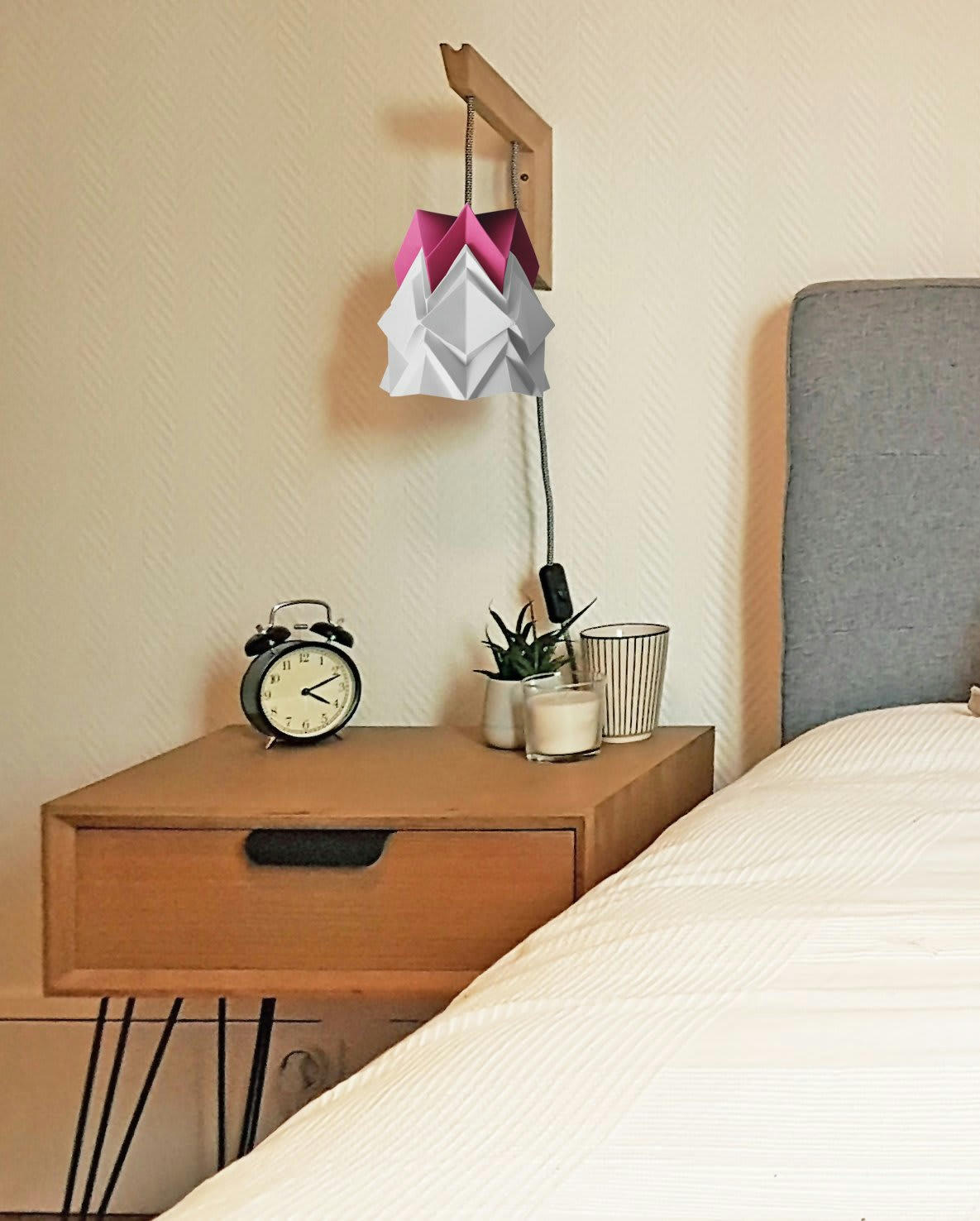 HOUSEKI - Petite suspension origami design bicolore en papier