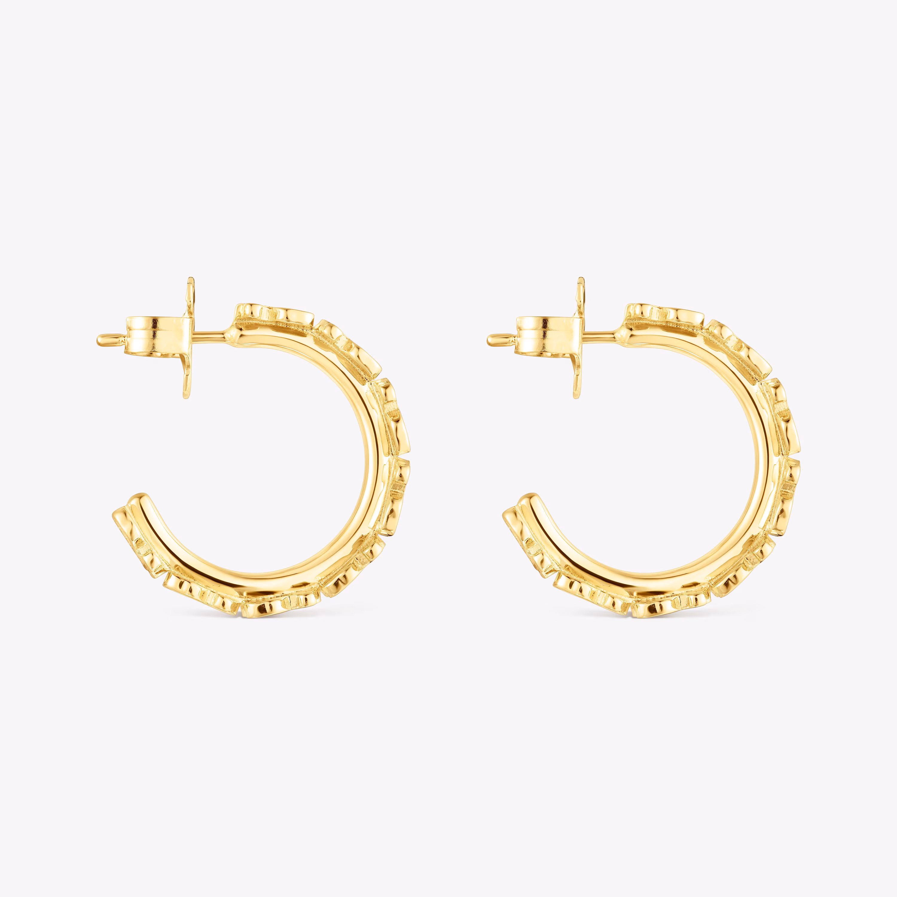 Pendientes aro con baño de oro 18 kt sobre plata Straight