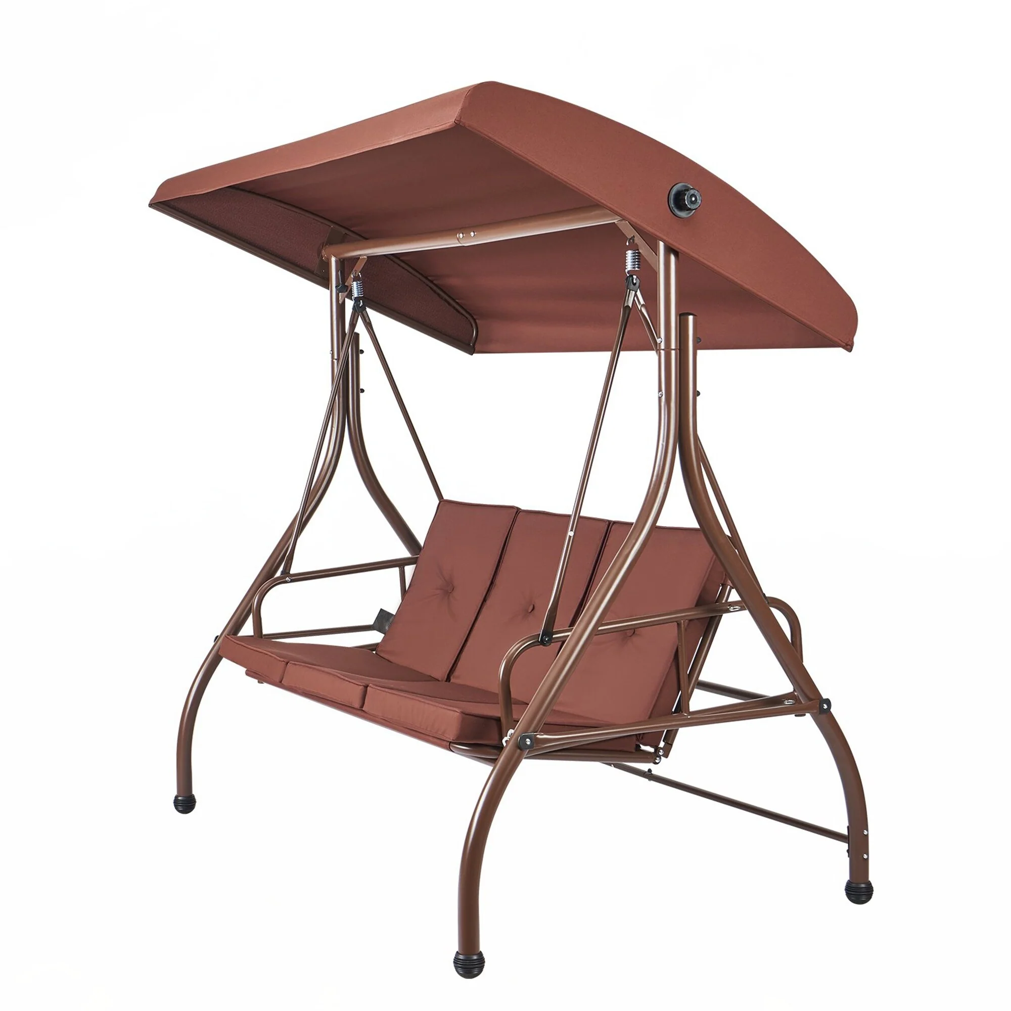 3-Seat Patio Swing Chair, Converting Canopy Swing