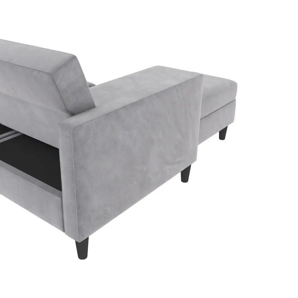 Hartford - 3-zits slaapbank in grijs fluweel