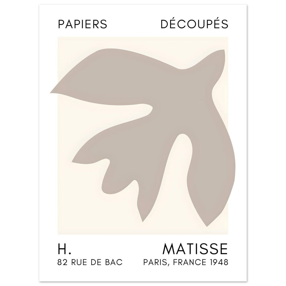 Artfulprints Poster Matisse – Floating forms grey  - 30x40 cm - Grijs