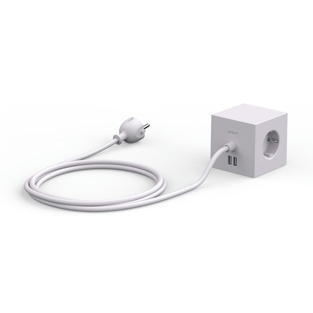 - Multiprise Square 1 avec USB-A/aimant et câble de 1,8 m Gotland Gray