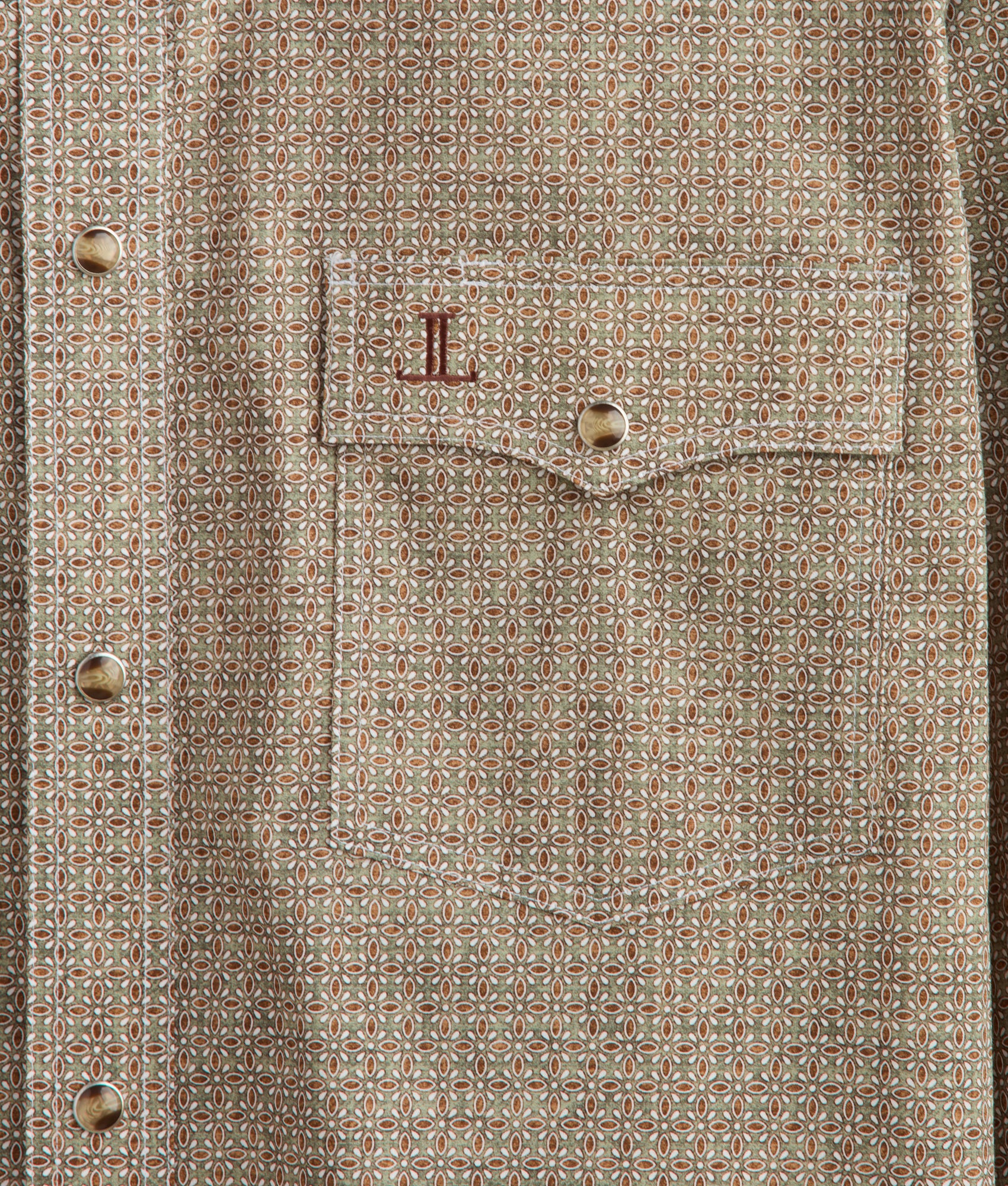 El Paso Cowboy Fit - Olive/Brick/White Floral