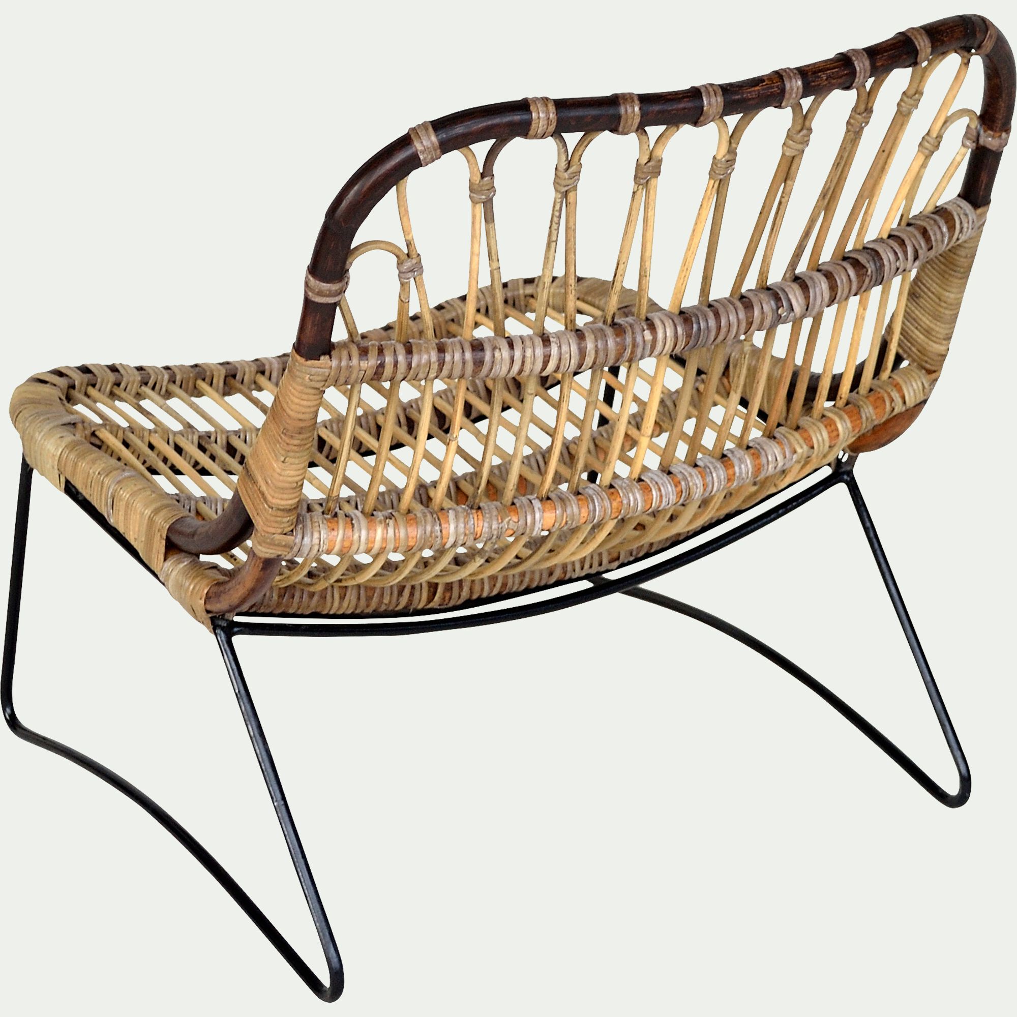 HELOISE - Fauteuil en rotin et métal