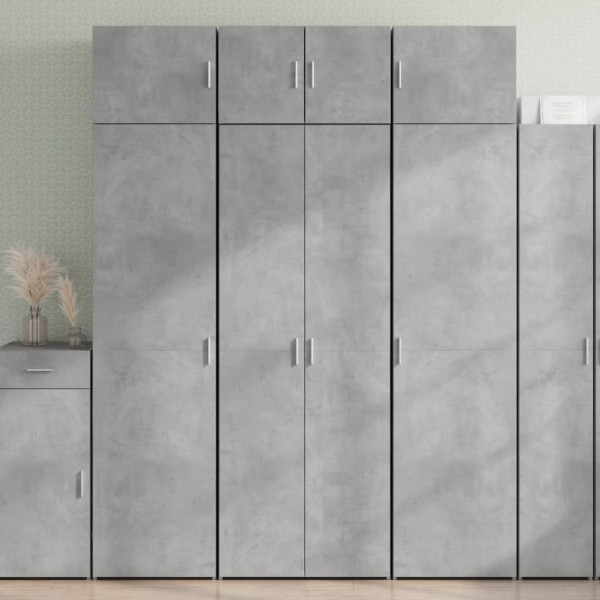 Szafka Szara Beton z Drzwiami z Półkami 70x42.5x185 cm do Salonu