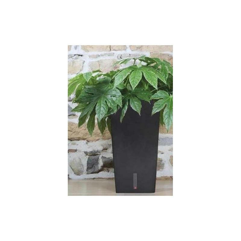 - Pot en plastique carré avec réserve d'eau 52 cm eva noir