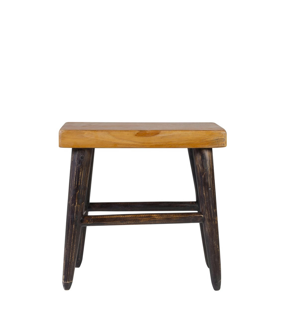 - Tabouret en bois marron et noir