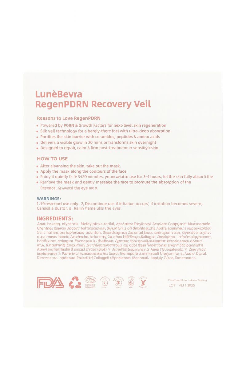 LunèBevra RegenPDRN Recovery Veil | Advanced PDRN Skin Regeneration Sheet Mask
