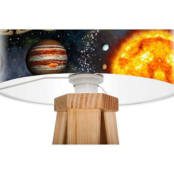 Lampe de chevet kids foto-175 30 x 30 x 45 cm Bois clair, multicolore