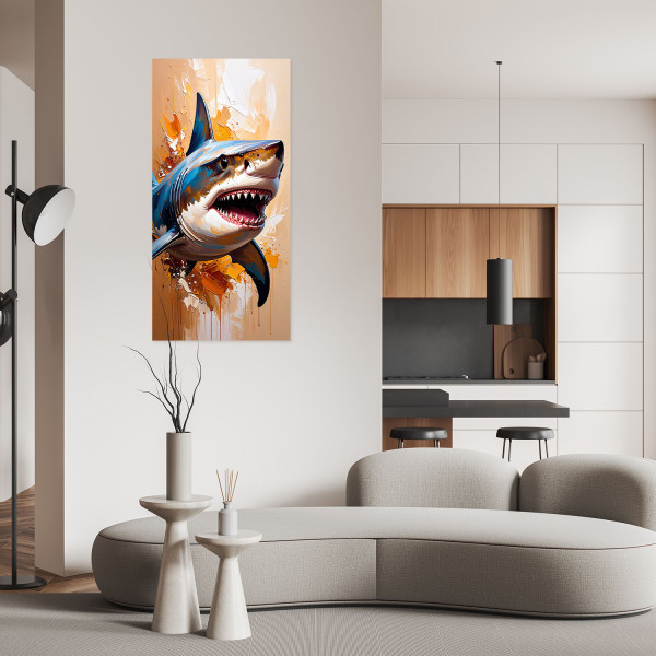 Plakat samoprzylepny do salonu Feeby Rekin Ryba Zwierzę morskie 40x80