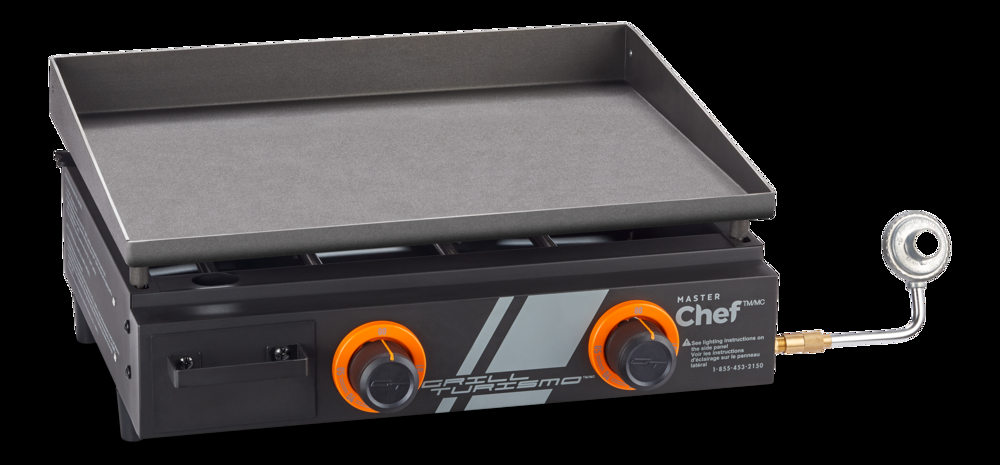 MASTER Chef Portable 2-Burner Propane Gas Steel Griddle, 22-in