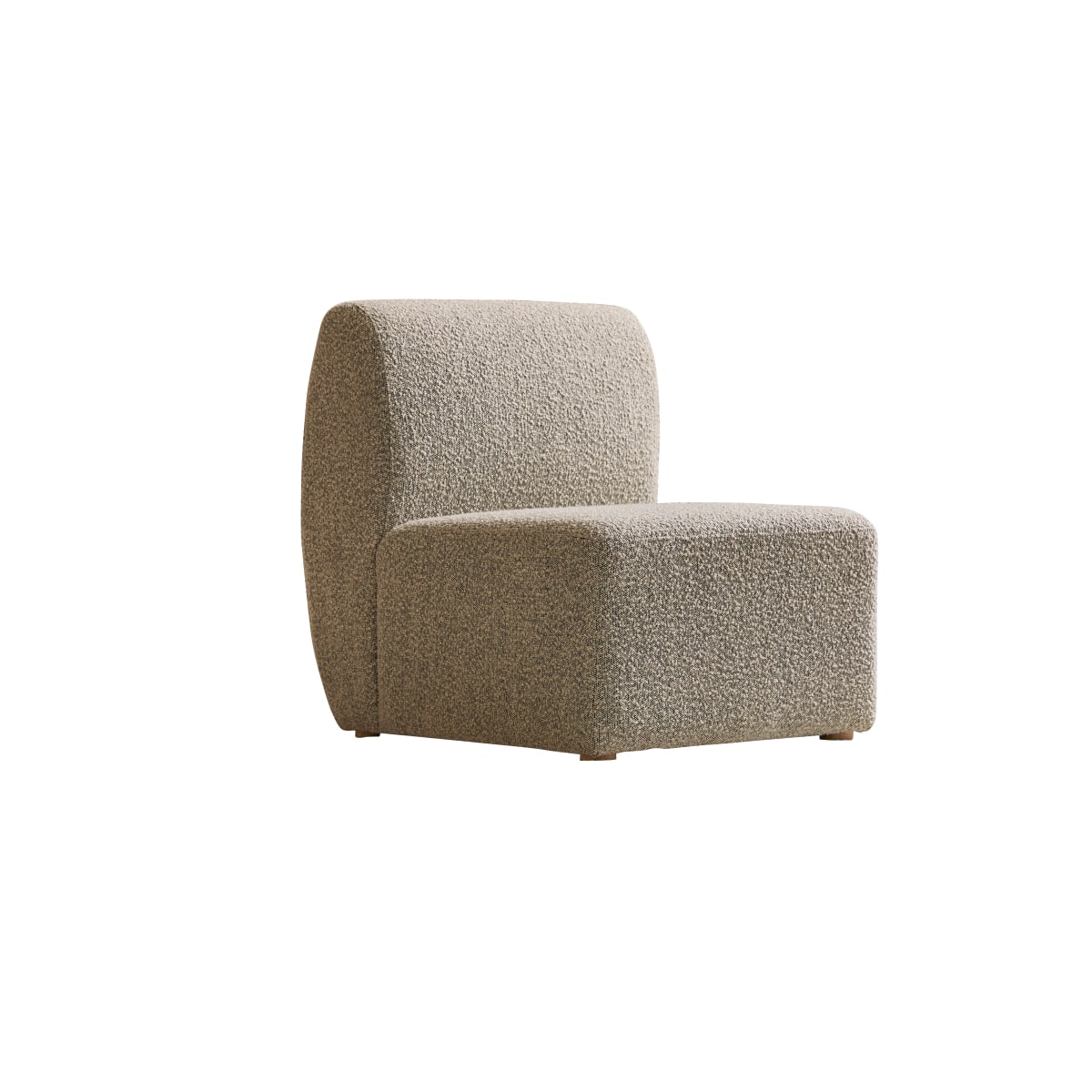 Tikamoon Modulaire fauteuil van massief acaciahout en grijze stof - Grijs