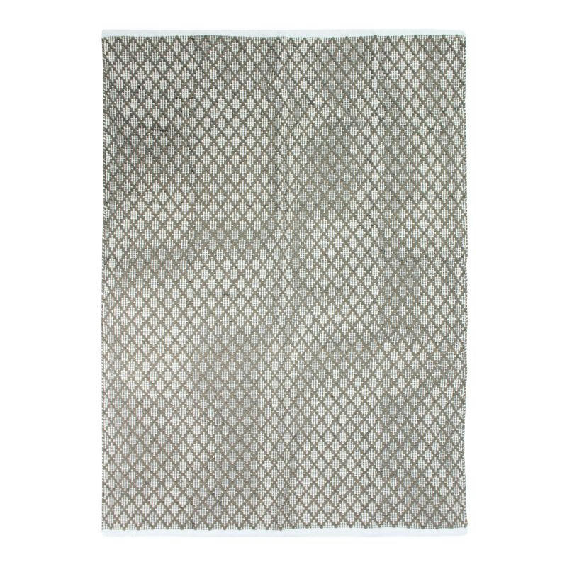 TERRA - Tapis 100% coton blanc/écru-sable 190x290