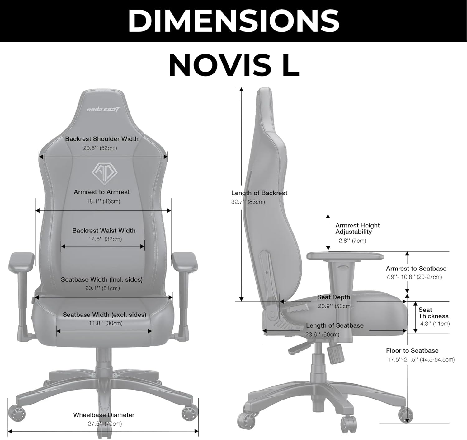 Anda Seat Novis Gaming Chair for Adults - Large Reclining Video Game Chairs, Linen Fabric Ergonomic Office Chair, Heavy Duty Back Lumbar Support - Gray Fabric Computer Chairs for Home & Work