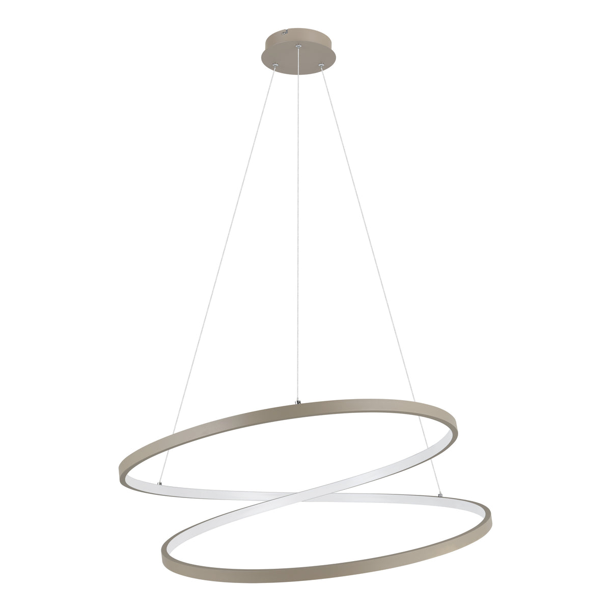EGLO hanglamp Ruotale - led - ø 70 cm - zandkleur/beige/wit
