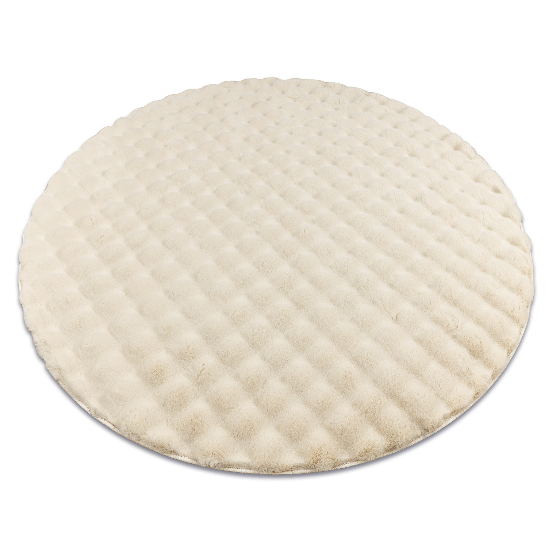 Dywan BUBBLE kość słoniowa 12 IMITACJA FUTRA KRÓLIKA koło 80 cm