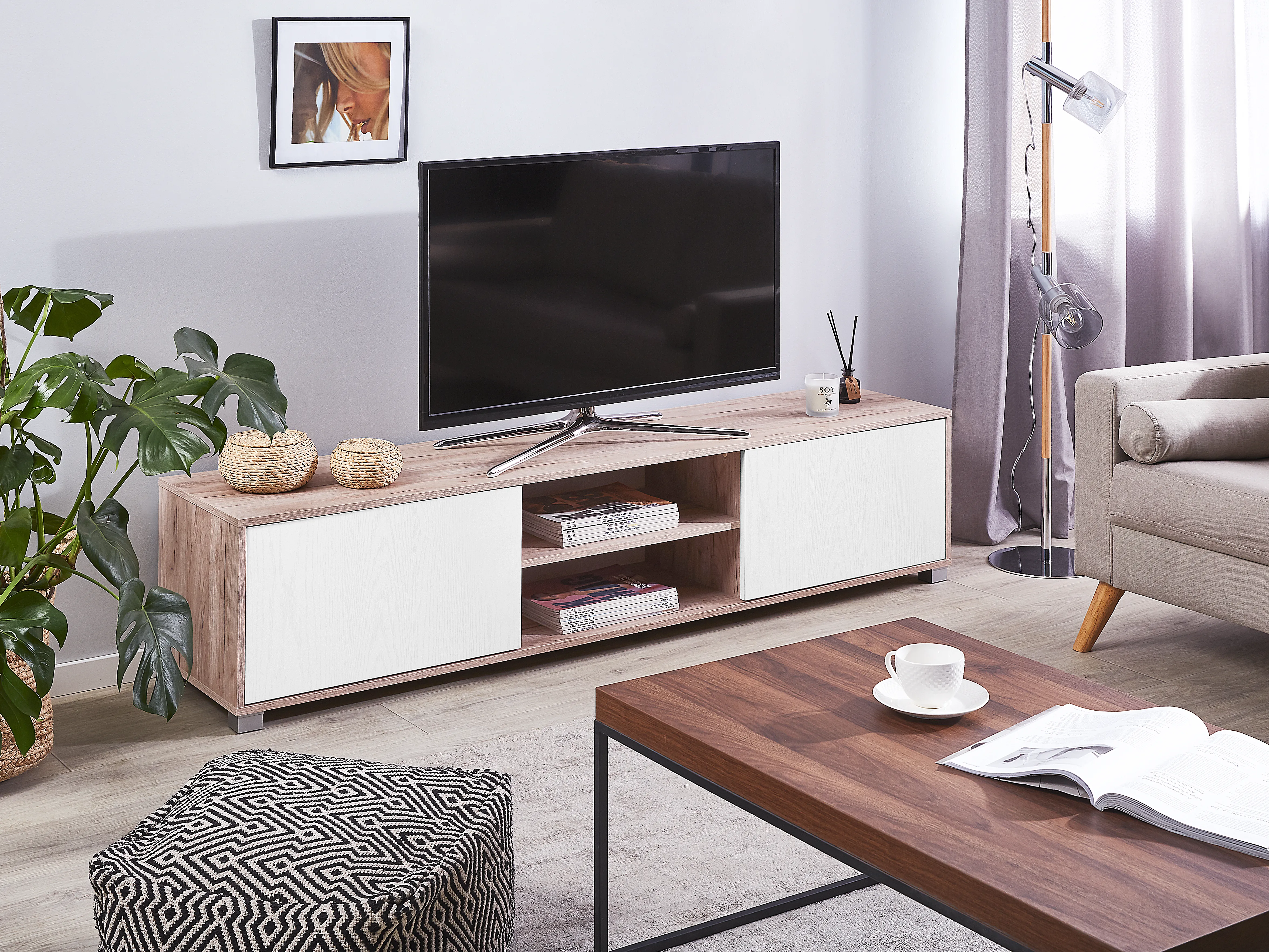 TV Stand LINCOLN Brown/ White