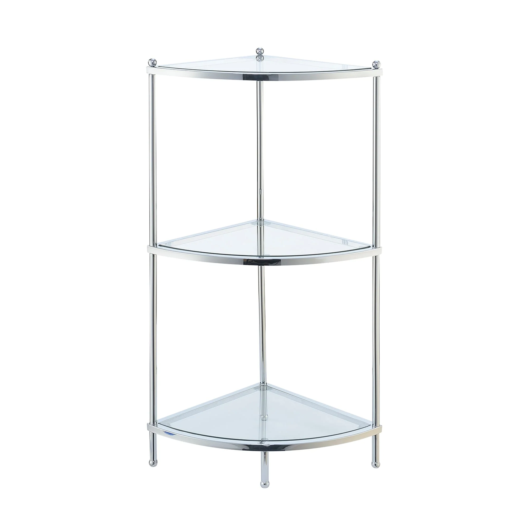 Convenience Concepts Royal Crest 3 Tier Glass Corner Shelf