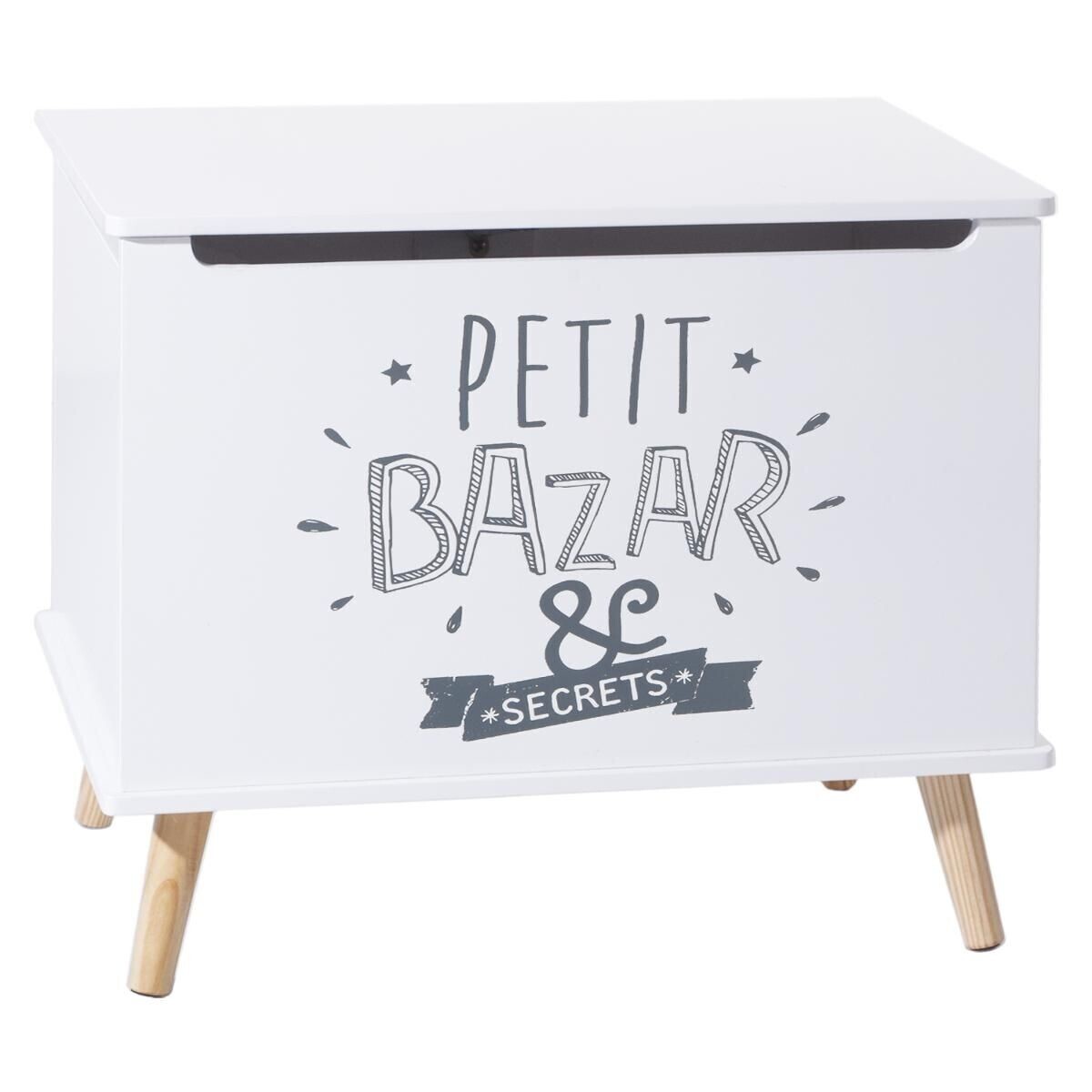 Kids chest white wood White, 58x38 cm