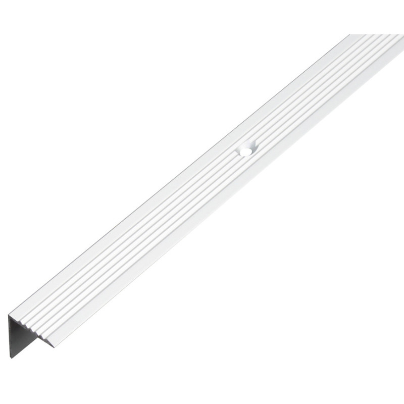 Nez de marche perçé en aluminium anodisé argenté 19 x 19 mm 1 m ALBERTS